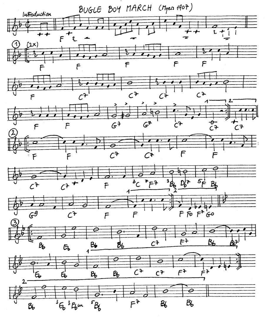 bugle boy march leadsheet – book us for your next 20s or gatsby event